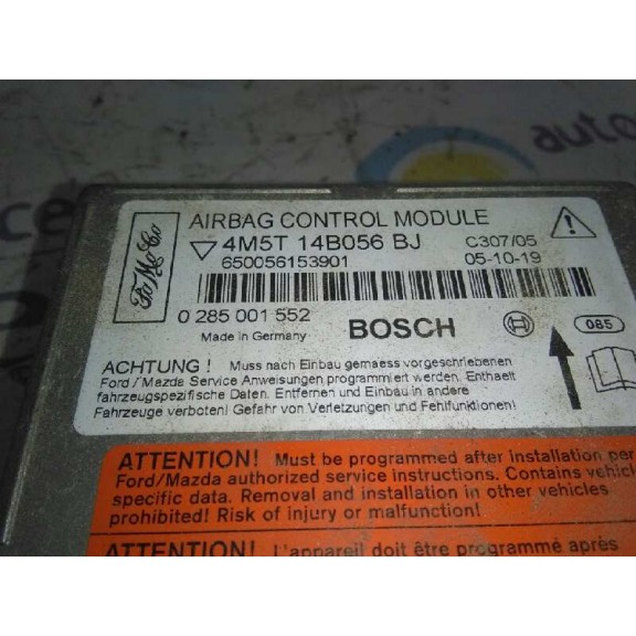 Recambio de centralita airbag para ford focus berlina (cap) ambiente (d) referencia OEM IAM 4M5T14B056BJ 0285001552 