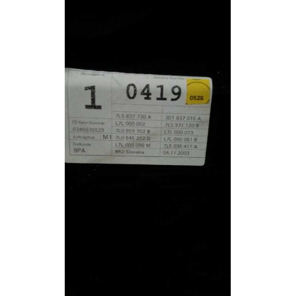 Recambio de elevalunas delantero derecho para porsche cayenne (typ 9pa) s referencia OEM IAM 7L0837354 ELECTRICO SOLO MECANISMO