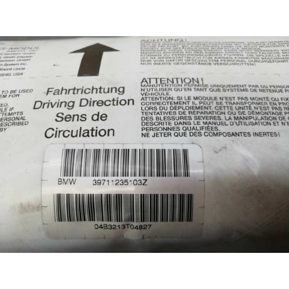 Recambio de airbag delantero derecho para bmw serie 3 compact (e46) 320td referencia OEM IAM 39711235103Z  