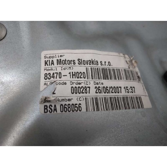 Recambio de elevalunas trasero izquierdo para kia cee´d active referencia OEM IAM 834701H020  PANEL