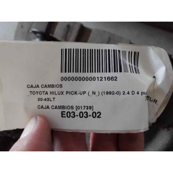 Recambio de caja cambios para toyota hilux (ln_, kzn1_, vzn1_) 2.4 d referencia OEM IAM 3043LE 91JE40712 355003D080