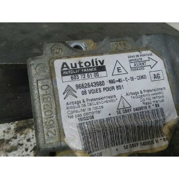 Recambio de centralita airbag para citroën c4 berlina collection referencia OEM IAM 9662643980 9662643980 