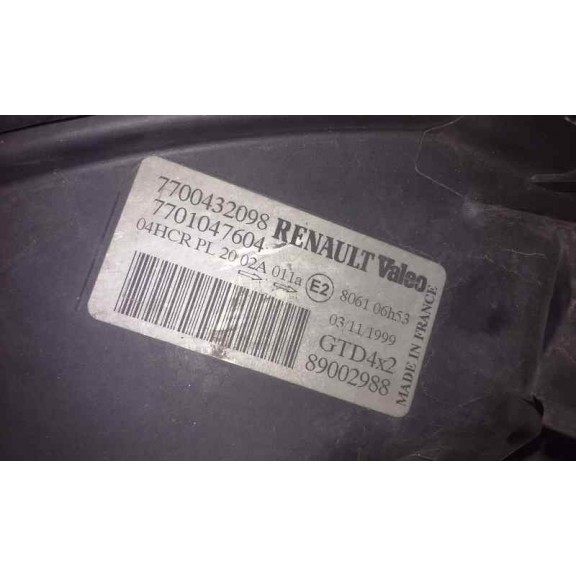 Recambio de faro izquierdo para renault megane i scenic (ja0) 1.9 d kaleido referencia OEM IAM 7700432098  VALEO
