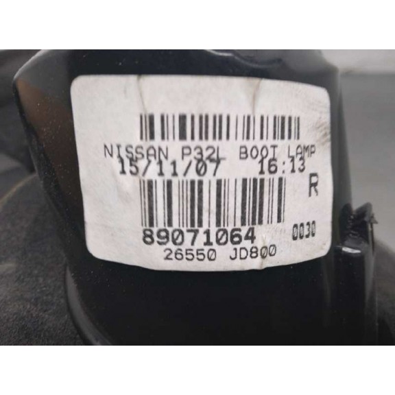 Recambio de piloto trasero derecho interior para nissan qashqai (j10) acenta 4x4 referencia OEM IAM 89071064  