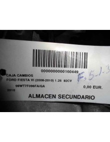 Recambio de caja cambios para ford fiesta (cb1) trend referencia OEM IAM 98WT7F096FA 2010  2