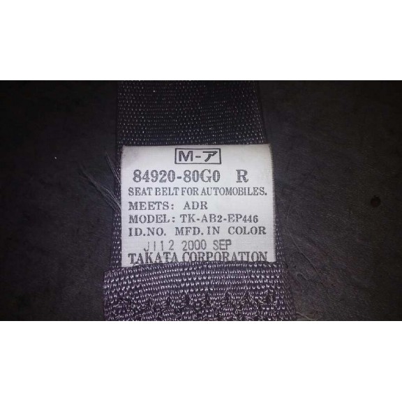 Recambio de pretensor airbag derecho para suzuki ignis rg (fh) gl (3-ptas.) referencia OEM IAM 8492080G0  CINTURON