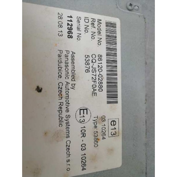 Recambio de sistema audio / radio cd para toyota auris 1.4 turbodiesel cat referencia OEM IAM 8612002880  