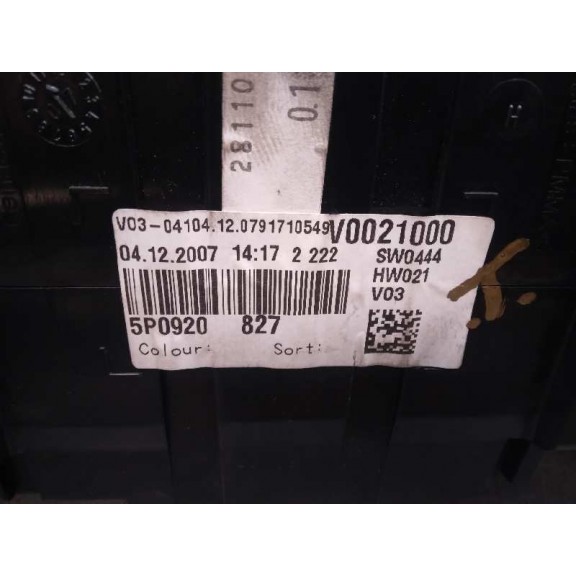 Recambio de cuadro instrumentos para seat altea (5p1) stylance / style referencia OEM IAM 5P0920827  