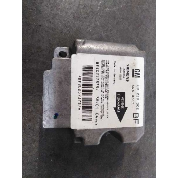 Recambio de centralita airbag para opel astra g berlina club referencia OEM IAM 09229302BF  