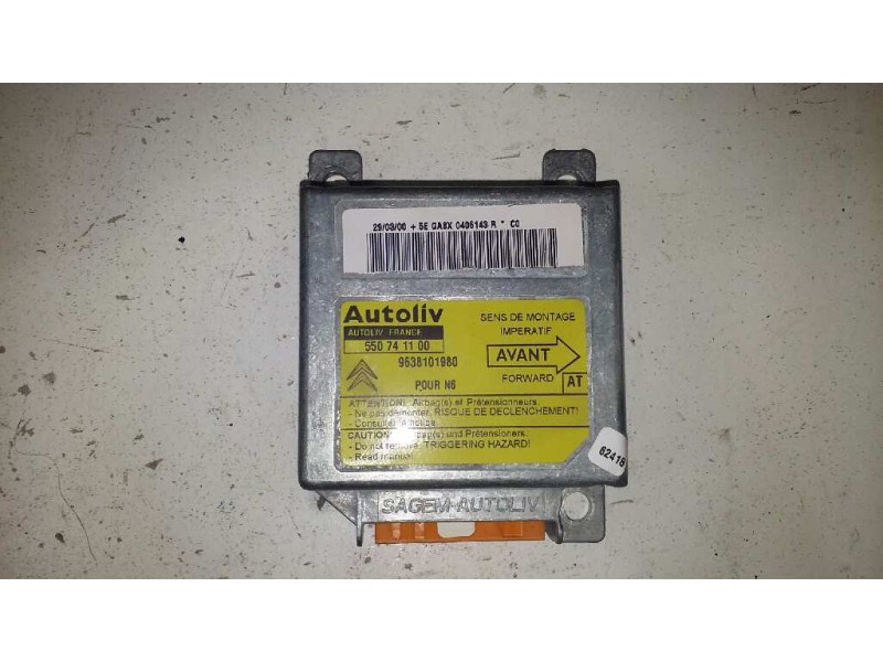 Recambio de centralita airbag para citroën xsara berlina 1.6 16v tonic referencia OEM IAM 9638101980 9638101980 