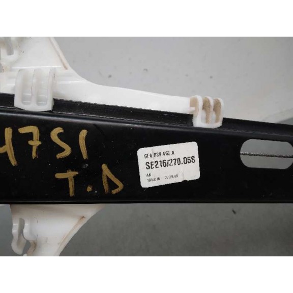 Recambio de elevalunas trasero derecho para seat arona fr referencia OEM IAM 6F0839452A SOLO MECANISMO 