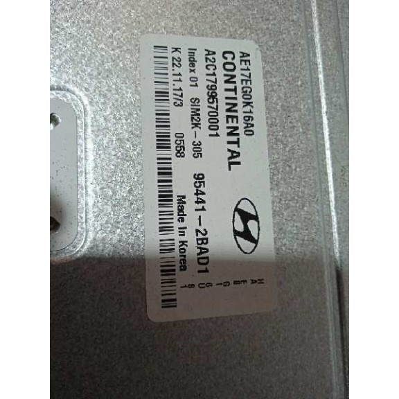 Recambio de centralita motor uce para hyundai ioniq klass plug-in hybrid referencia OEM IAM 95441-2BAD1  