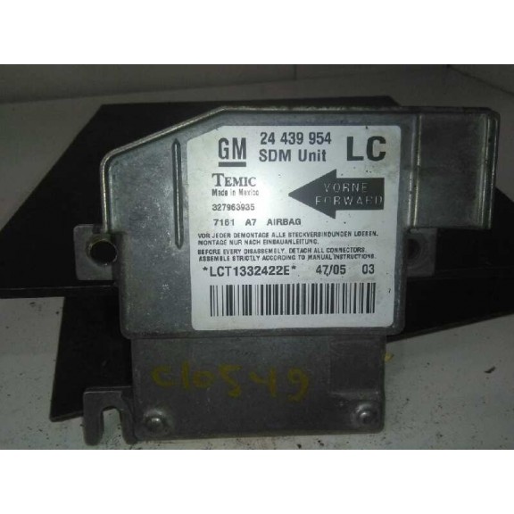 Recambio de centralita airbag para opel corsa c blue line referencia OEM IAM 24439954  