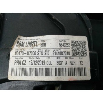 Recambio de elevalunas trasero izquierdo para hyundai tucson 25 aniversario 4x2 referencia OEM IAM 83471D7000 SOLO MECANISMO 834