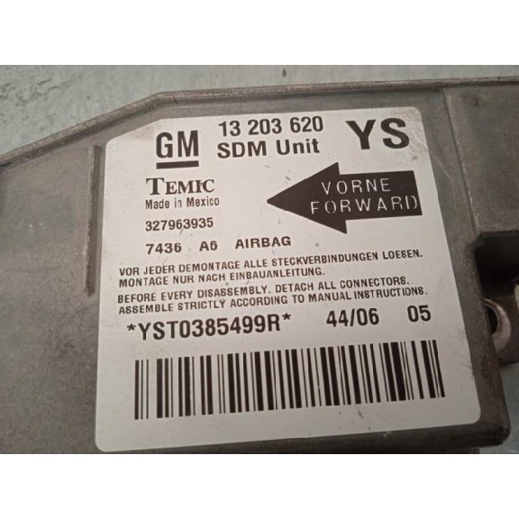 Recambio de centralita airbag para opel meriva cosmo referencia OEM IAM 13203620  