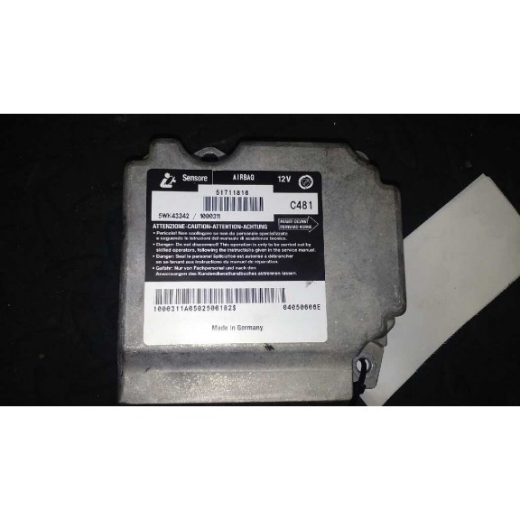 Recambio de centralita airbag para fiat stilo (192) 1.9 jtd / 1.9 jtd 115 active referencia OEM IAM 51711816  