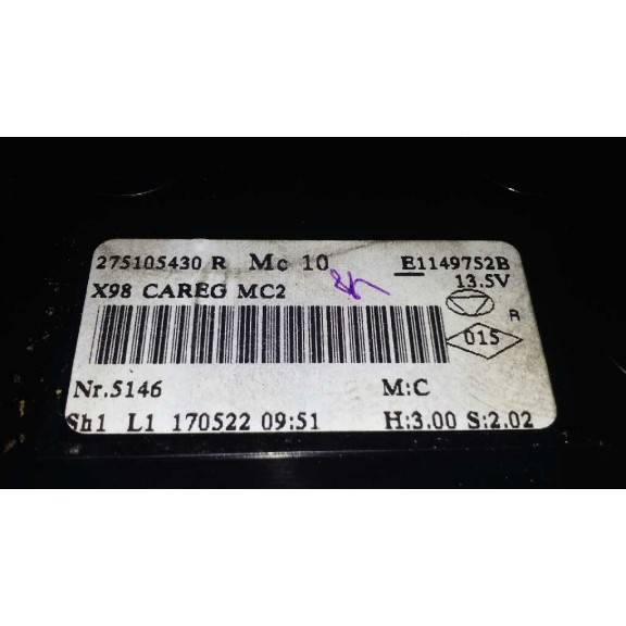 Recambio de mando climatizador para renault captur luxe referencia OEM IAM 275105430R  