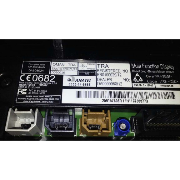 Recambio de display para renault captur luxe referencia OEM IAM 0355149666  