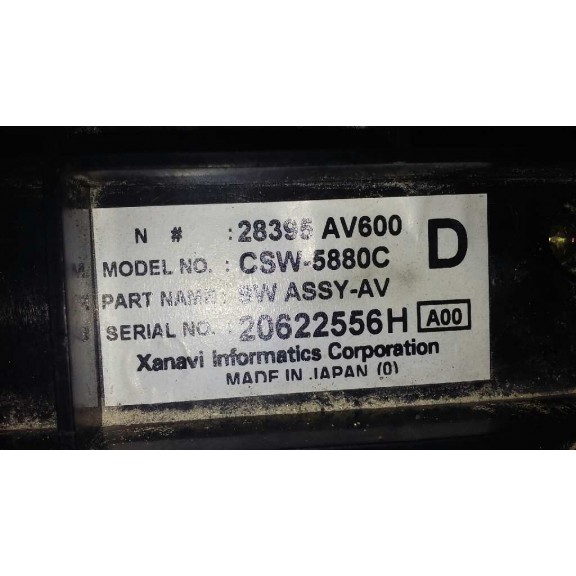Recambio de modulo electronico para nissan primera berlina (p12) 1.6 cat referencia OEM IAM 28395AV600 MANDO RADIO 