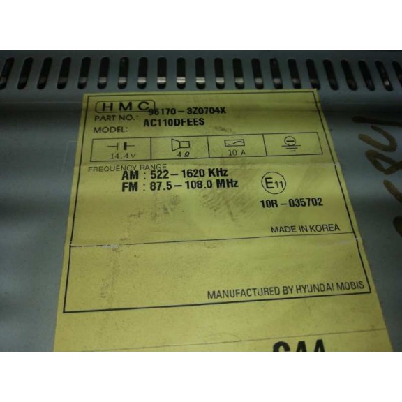 Recambio de sistema audio / radio cd para hyundai i40 comfort referencia OEM IAM 961703Z0704X  