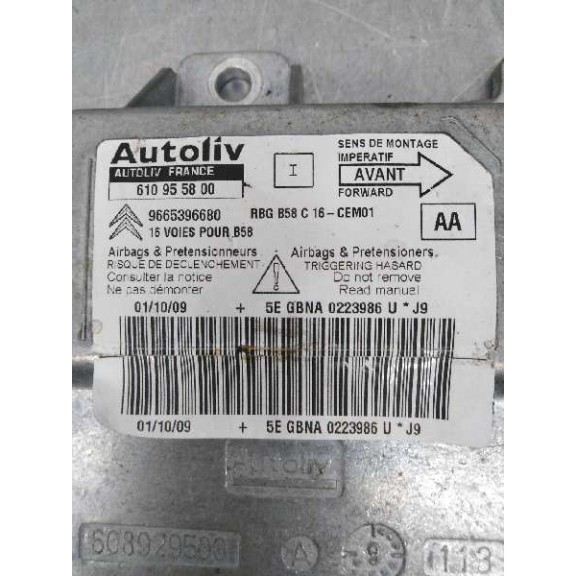 Recambio de centralita airbag para citroën c4 picasso 1.6 16v hdi fap referencia OEM IAM 9665396680  