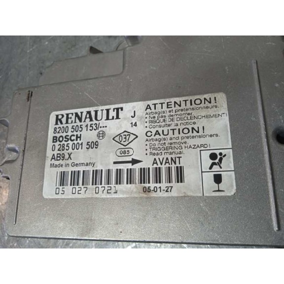 Recambio de centralita airbag para renault modus confort dynamique referencia OEM IAM 8200505153  