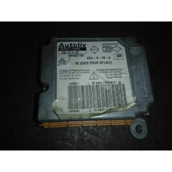 Recambio de centralita airbag para citroën xsara break 1.9 d sx referencia OEM IAM 9642927780  