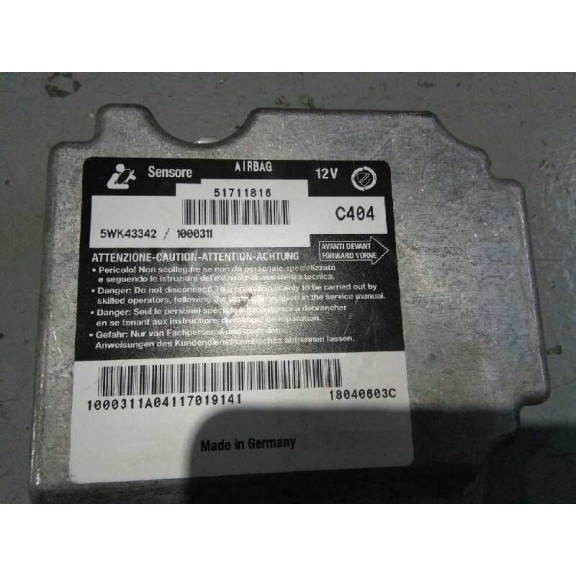 Recambio de centralita airbag para fiat stilo (192) 1.6 16v cat referencia OEM IAM 51711816  