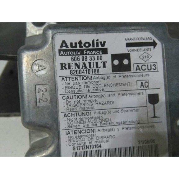 Recambio de centralita airbag para renault kangoo (f/kc0) authentique referencia OEM IAM   