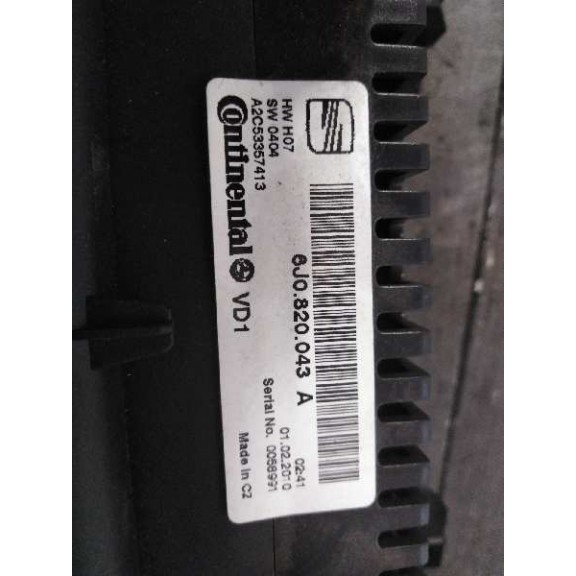 Recambio de mando climatizador para seat ibiza (6j5) reference referencia OEM IAM 6J0820043A  