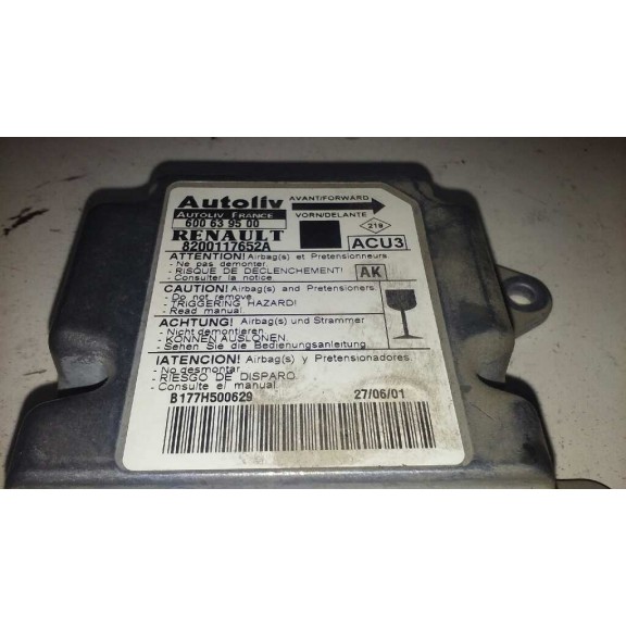 Recambio de centralita airbag para renault scenic (ja..) 1.9 dci authentique referencia OEM IAM 8200117652A  