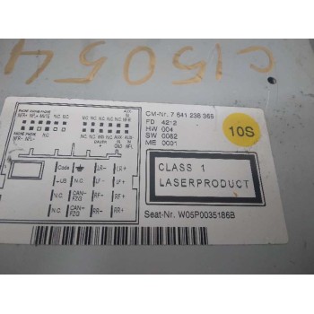 Recambio de sistema audio / radio cd para seat leon (1p1) reference copa referencia OEM IAM 5P0035186B  