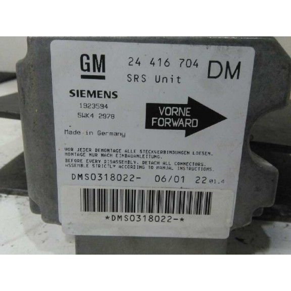 Recambio de centralita airbag para opel zafira a blue line referencia OEM IAM   