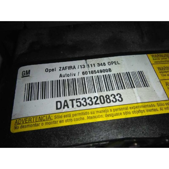 Recambio de airbag delantero izquierdo para opel zafira b enjoy referencia OEM IAM 13111348  