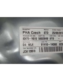 Recambio de elevalunas trasero izquierdo para hyundai ix20 sle blue referencia OEM IAM 834701K010 834501P000 2 PINS 2