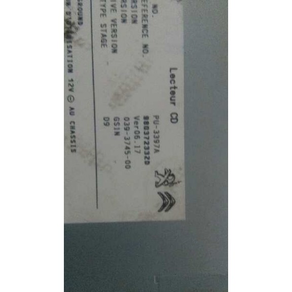 Recambio de sistema dvd para peugeot 208 active referencia OEM IAM 98037233ZD  LECTOR DE CD