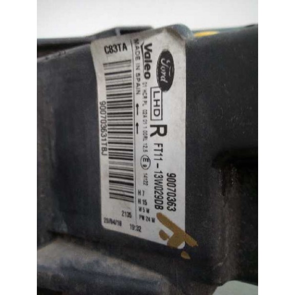 Recambio de faro derecho para ford transit connect furgon 200 l1 ambiente referencia OEM IAM FT1113W029DB 90070363 