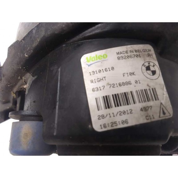 Recambio de faro antiniebla derecho para bmw serie 5 lim. (f10) 2.0 turbodiesel referencia OEM IAM 89206701  