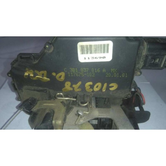 Recambio de cerradura puerta delantera derecha para volkswagen new beetle (9c1/1c1) 1.6 referencia OEM IAM 3B1837016A  FICHA NEG