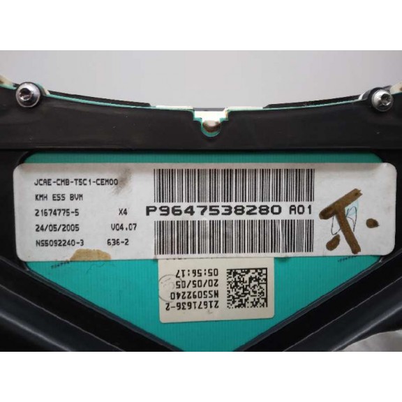 Recambio de cuadro instrumentos para peugeot 307 break / sw (s1) sw referencia OEM IAM P9647538280 9647538280 
