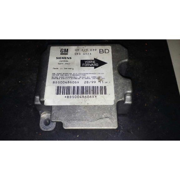 Recambio de centralita airbag para opel vectra b berlina básico (1999) referencia OEM IAM 09229039BD  