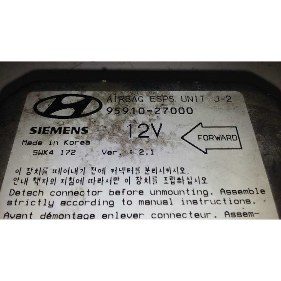 Recambio de centralita airbag para hyundai coupe (rd) 2.0 fx referencia OEM IAM 9591027000  