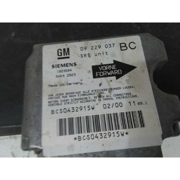 Recambio de centralita airbag para opel astra g berlina edition referencia OEM IAM   
