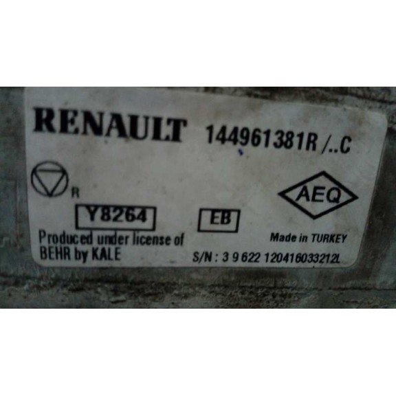 Recambio de intercooler para renault captur zen referencia OEM IAM 144961381R  26X22