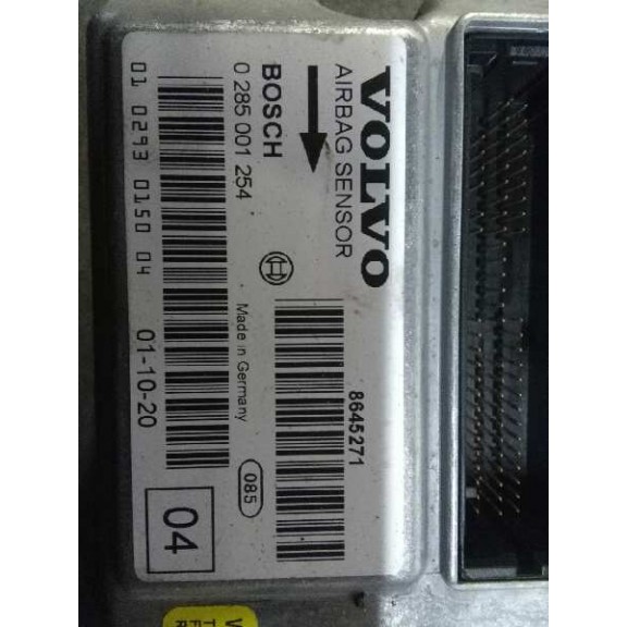 Recambio de centralita airbag para volvo s60 berlina d5 referencia OEM IAM 0285001254  