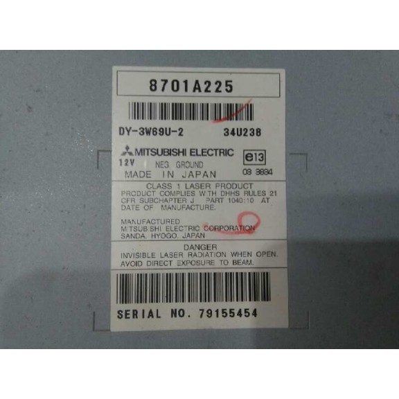 Recambio de sistema audio / radio cd para peugeot 4007 premium referencia OEM IAM 8701A225  DY3W69U2