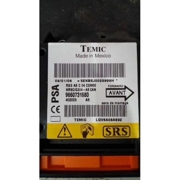 Recambio de centralita airbag para citroën c3 1.1 furio referencia OEM IAM   