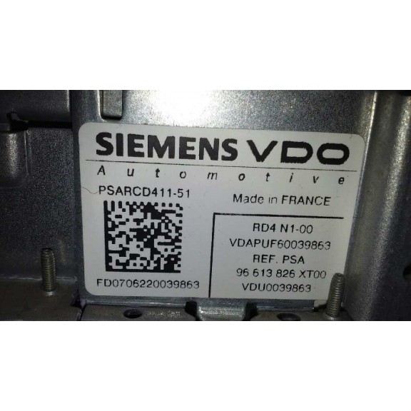 Recambio de sistema audio / radio cd para peugeot 207 x-line referencia OEM IAM 96613826XT00  