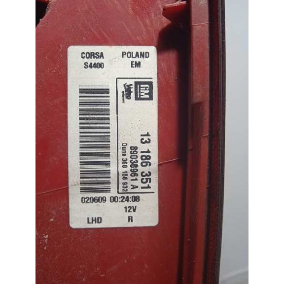 Recambio de piloto trasero derecho para opel corsa d cosmo referencia OEM IAM 13186351 13186351 