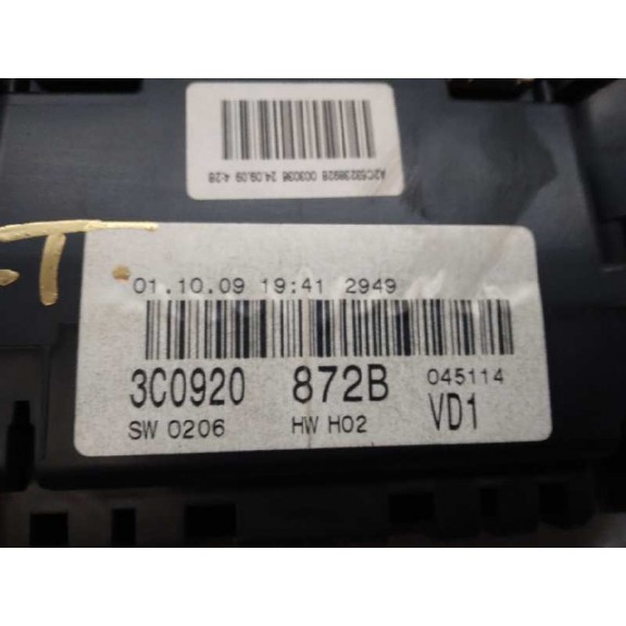 Recambio de cuadro instrumentos para volkswagen passat berlina (3c2) highline referencia OEM IAM 3C0920872B  